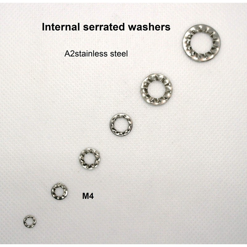 Internal Tooth Locking Washers Shakeproof A2 Stainless Steel M4, 4.3mm