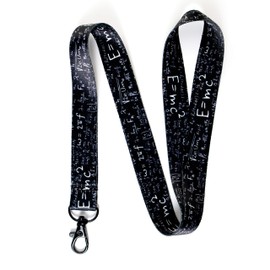 EASTEX Teacher Lanyard Keychain with Metal Clasp - Math Teacher ID Lanyard for Keys USB Badges Whistle Hall Passes - Black Mathematics ID Holder Keychain for School Students Kids Women Men Gifts