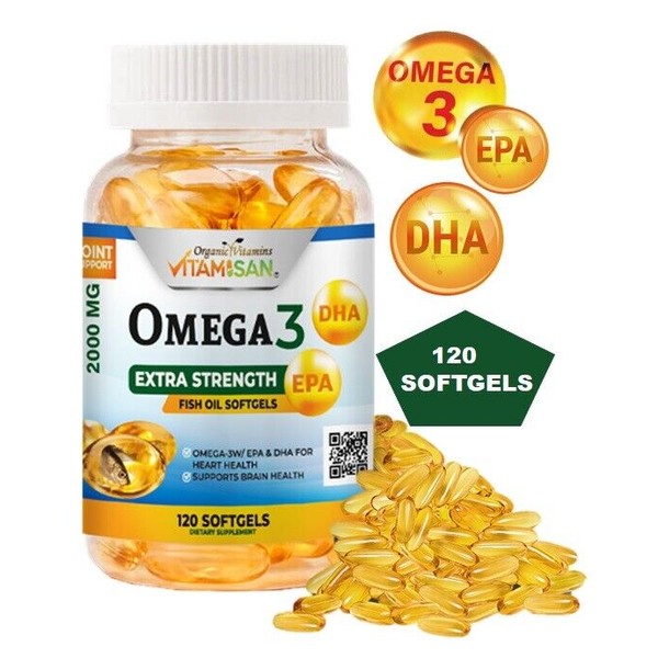 OMEGA 3 xl sofgels 2000mg 120 Softgels FISH OIL Epa