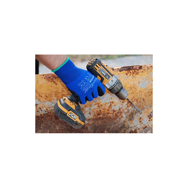 Ruvigrab Ecosandy/9/12 Pair Unisex Adult Work Glove, Blue/Black, Size 9-12