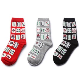 Womens Novelty Socks mahjong Themed Socks Funny Patterned Casual Colorful Silly Cool Socks