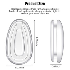 30 pares de almohadillas de silicona de repuesto compatibles con el marco de gafas de sol, cojín de nariz suave antideslizante de 0.45 x 0.27 x 0.07 pulgadas (transparente)