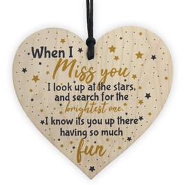 RED OCEAN Miss You Memorial Decoration Mum Dad Grandad Grandma Nan Gran Wooden Sign