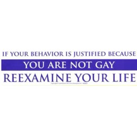 If your Behavior is Justified because You Are Not Gay Reexamine Your Life