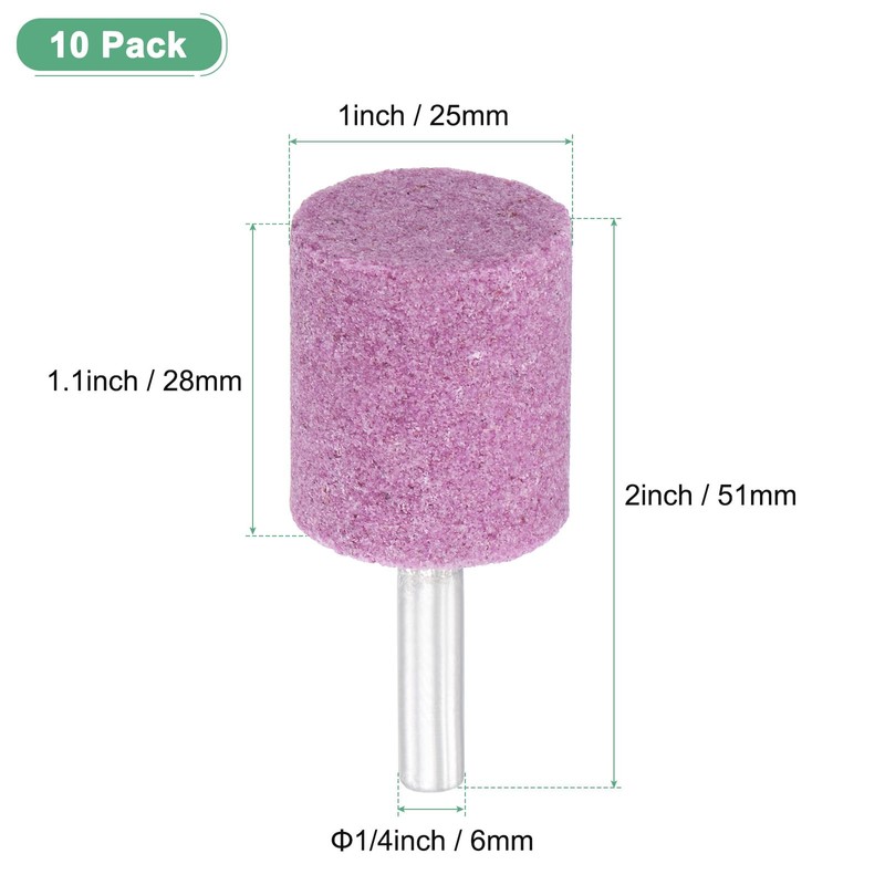 M METERXITY 10-Pack Abrasive Mounted Stone Grinding Bits, 1/4 IN(6mm)