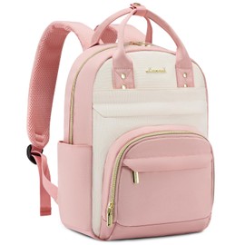 LOVEVOOK Small Backpack Purse for Women, Mini Backpack, Light Weight Cute Fashion Backpack for Work Daily Travel, Pink-Beige