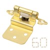 3/8" Inset Gold Cabinet Hinges, (30 Pairs-60 Pack) Self Closing