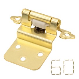 3/8" Inset Gold Cabinet Hinges, (30 Pairs-60 Pack) Self Closing Hinges for Gold Cabinets Doors, 3/8 Inset Gold Kitchen Hardware Cabinet Door Hinges