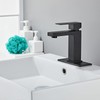 Modern Matte Black Bathroom Faucet Single Hole， Single Handle Bathroom