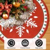 MACTING Christmas Tree Skirt, 36 Inch Round Red Polyester Christmas