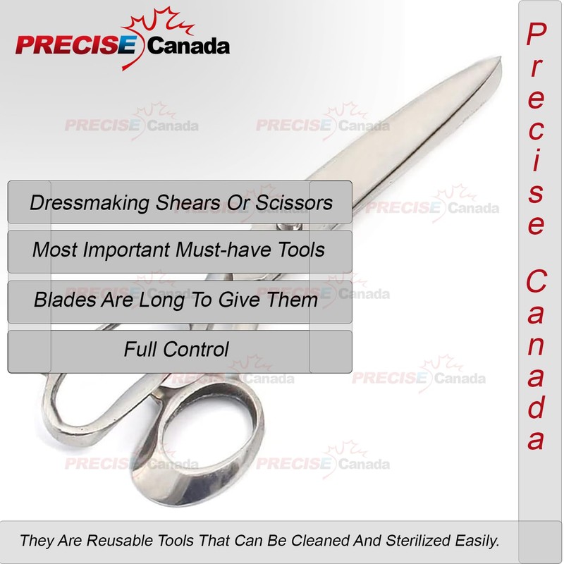 PRECISE CANADA: Taylor Scissors 8" Fabric Cutting Stainless Steel (Silver)