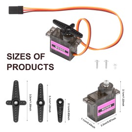 FORIOT 6Pcs Micro Servo MG90S Motor All Metal Gears 9G Micro Servo for Arduino Project Robot Arm RC Airplane 1/8 1/10 Car Boat