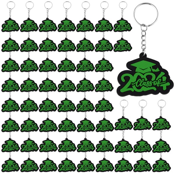 Batiyeer 60 Pieces Class of 2024 Graduation Keychains, Rubber Key