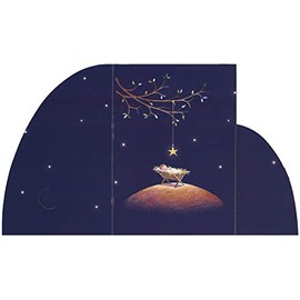 LPG Greetings A Star is Born : Sarah Summers Tri-Fold Panorama Religious Christmas Card