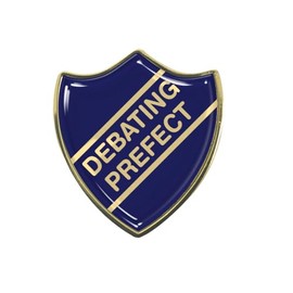 Debating Prefect Blue School Shield Badge