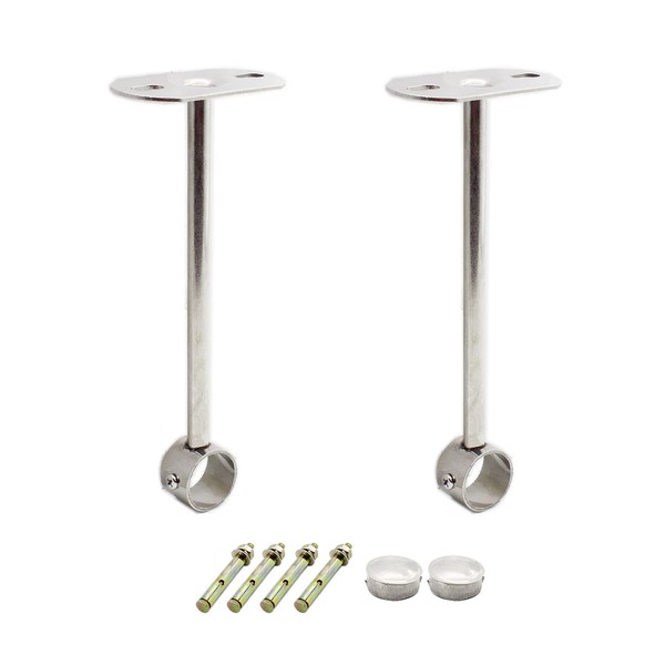 2 Pack Ceiling Mount Bracket, Stainless Steel Wardrobe Pipe Bracket