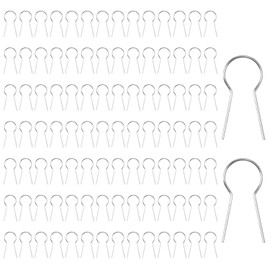 100pcs Nichrome Wire Jump Rings, 0.7x0.31in High Temperature Clay Hooks R-Shaped Hanging Burning Needle for Kiln Ceramic Fused Glass Supplies for DIY Pendant Bead Ornaments