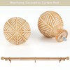 Wood Double Curtain Rods Set for Windows 72 to 144