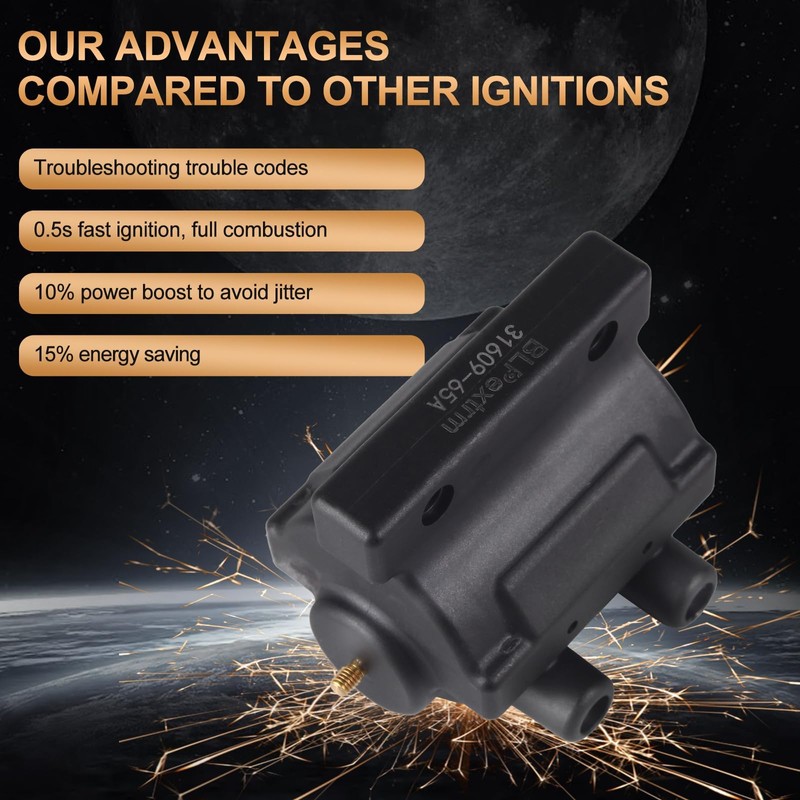 Spark Coil, 12V 5.0 OHM 2-Wire Dual Fire High Power