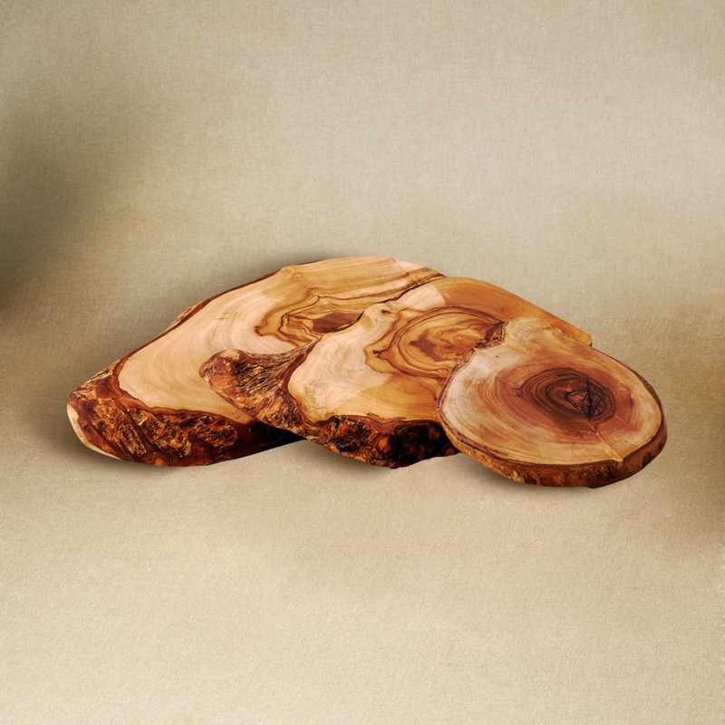 DAS OLIVENHOLZBRETT® Olive Wood Chopping Board with Natural Rim, 35