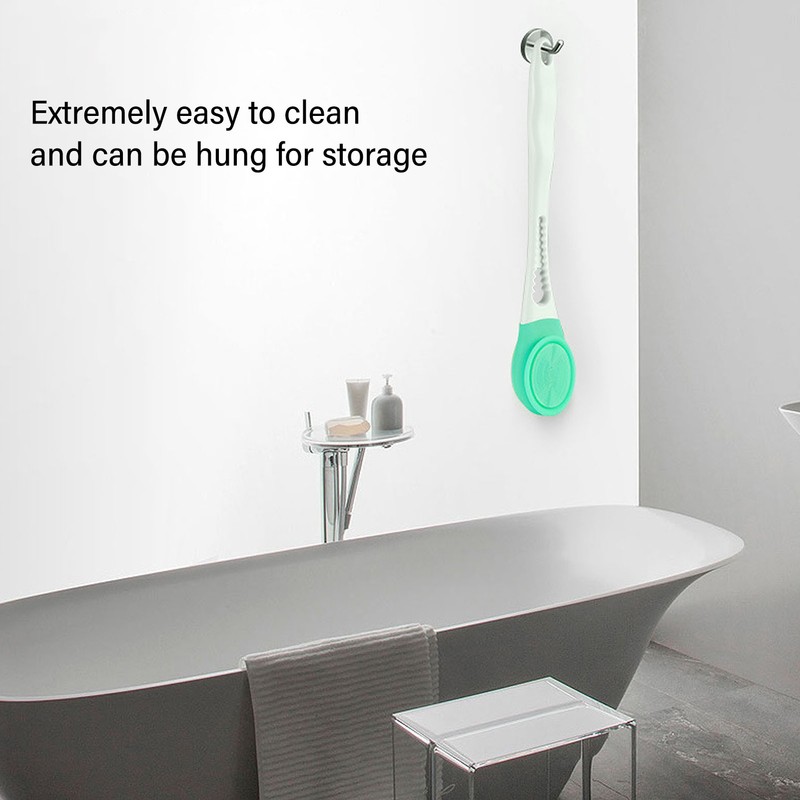 Electric Body Scrubber Brush 3 Speed Vibration Green Waterproof Long