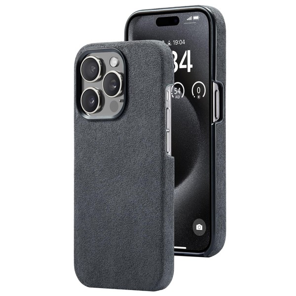 AKANTRA Alcantara Case for Apple iPhone15 Pro Max, Handmade Semi