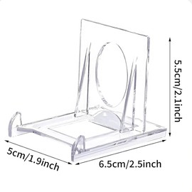 katmerio Acrylic Stand Plastic Plate Stand, Pack of 24 Adjustable Decorative Plate Holder Stand, Plate Stand Decorative Stand for Electronic Products Photo Displays - 6.5 x 5 x 5.5 cm
