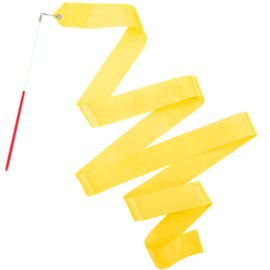 HiUnicorn 12PCS Yellow Dance Ribbons Party Favors for Girls Rhythmic Gymnastics Ballerina Birthday Party Streamers Decoration, Kids Circus Carnival Ribbon Silks Sticks Wands