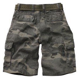 TRGPSG Men's Camo Shorts, Multi-Pocket Relaxed Fit Casual Cargo Shorts, Outdoor Camouflage Twill Work Shorts 11" Inseam(No Belt) 6803 Army Camo 32