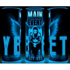 Glow in the Dark Jey Wrestling Uso Yeet Main Event Cup Mug Tumbler 20oz
