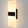Dimmable Wall Sconce Modern, LIGHTESS Indoor Wall Lamp Black 12W