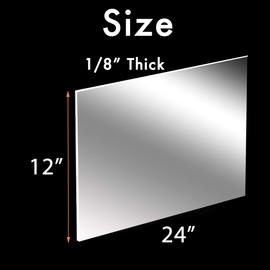 2-Pack 12 x 24” Clear Acrylic Sheet Plexiglass – 1/8” Thick; Use for Craft Projects, Signs, Sneeze Guard and More; Cut with Cricut, Laser, Saw or Hand Tools – No Knives
