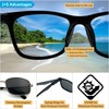 J+S Kaha Minimalistic Rectangular Frame Polarized Sunglasses for Men, Duroframe