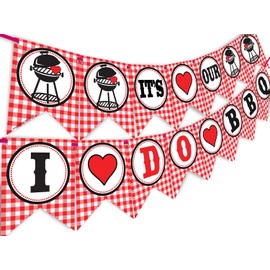 I Do BBQ Banner - Engagement Banner - Picnic Engagement Party Supplies - BBQ Engagement Party Decorations - Banner