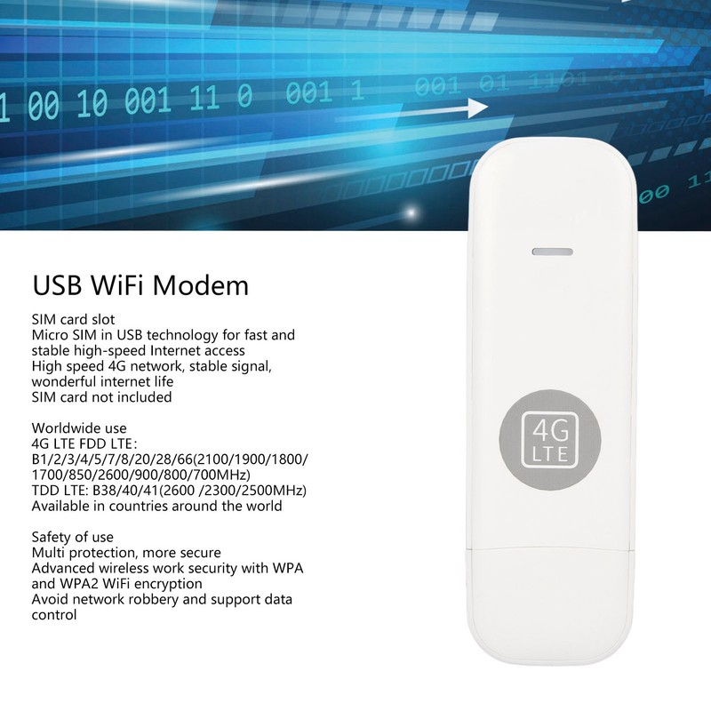 4G LTE USB WiFi Modem with SIM Card Slot High
