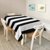 Walmsco Tablecloth White Black Stripes Decor For Dining Room Kitchen