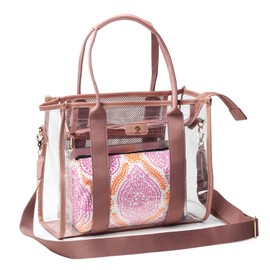 Large Clear Tote Bag Stadium Approved for Stadium Events Transparent Shoulder crossbody Handbag with Adjustable Strap