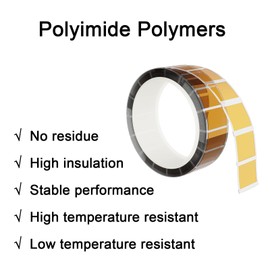 HUNGTOR High Temperature Tape, 2 Mil Thick, 20 mm x 20mm, Polyimide Tape No Residue, Professional for Protecting CPU, PCB Circuit Board (500 Pcs) (20×20mm)