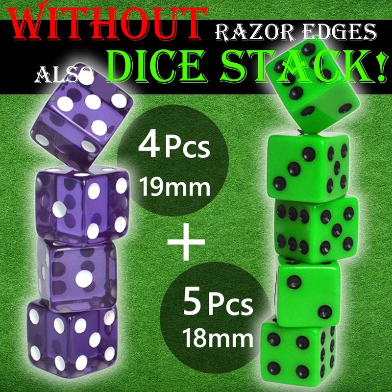 Dice Stacking Cup(Blue) Set with 4 Pcs 19mm(Purple) and 5
