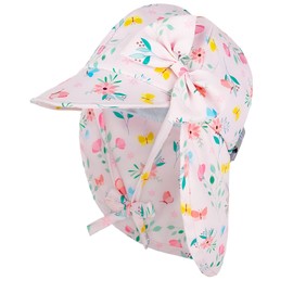 Baby Sun Hat for Girls UPF 50+ Adjustable Toddler Bucket Hats Traveling Essentials Summer Beach Hat for Baby Girl, 0-6 Months, Light Pink Flower