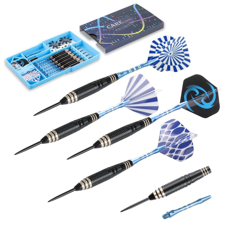 CareGames 6 Pack Steel Tip Darts, Professional 24g Metal Dart