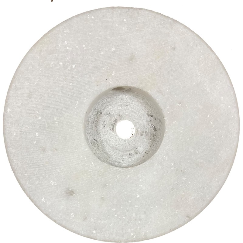 Lamp/Sculpture Base-Marble-6"-Round: Black or White (1 Pc.) (6" Marble-Round-Black-w/Cord Hole)