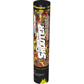 Nico Feuerwerk® Confetti Shooter Set Black Red Gold Metallic I Party Popper Cannons 30 cm for Birthday Engagement Wedding Party New Year's Eve Celebration Pack of 6