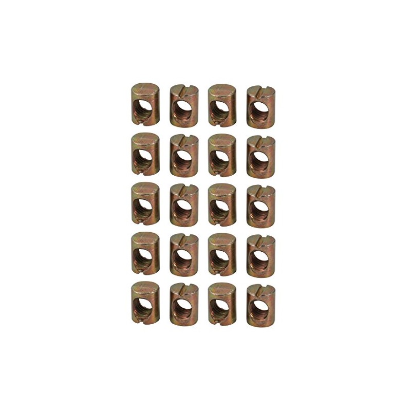 Sourcingmap 20pcs M8 Thread 15mm Height Zinc Plated Iron Slotted