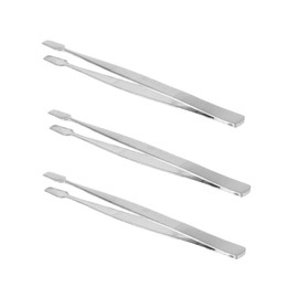 IWOWHERO Stainless Steel Stamp Tweezer 3pcs Set Precision Nipper for False Eyelash Application and Crafting Portable Tool for Stamp Collectors and Artisans