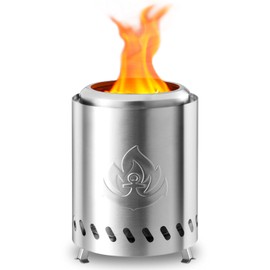 Havato Tabletop Fire Pit 6.7"*7.3“ with Stand, Smokeless Firepit Outdoor, 304 Stainless Steel Small Table Top Stove Fueled by Pellets Or Wood,Low Smoke Mini Round Fire Pit Bowl Iutdoor, Silver