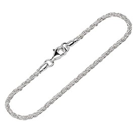 NKlaus 12082 Women's Bracelet 925 Sterling Silver 19 cm Foxtail Chain Twisted, Sterling Silver