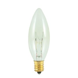 Bulbrite 40CTC/25/3 40-Watt Incandescent Torpedo B8 Chandelier Bulb, Candelabra Base, Clear [Pack of 24]