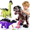 3-Pack Electronic Walking Dinosaur Toys for Toddlers 2-4, Moving Dinosaurs