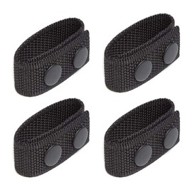 CYSSJF Nylon Belt Holder 2.25 Inch for Seat Belts, Tactical Belt Keepers Law Enforcement Police Accessories Double Snaps for Outdoor Sports Belt Fixing (Black, Pack of 4)